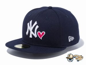 New York Yankees Heart 59Fifty Fitted Hat by MLB x New Era navy
