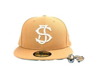 SJ Monogram 59Fifty Fitted Cap by Headliners x New Era Front Tan
