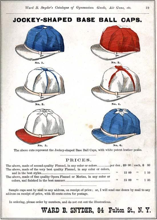 Anyders Jockey Baseball Caps 1875