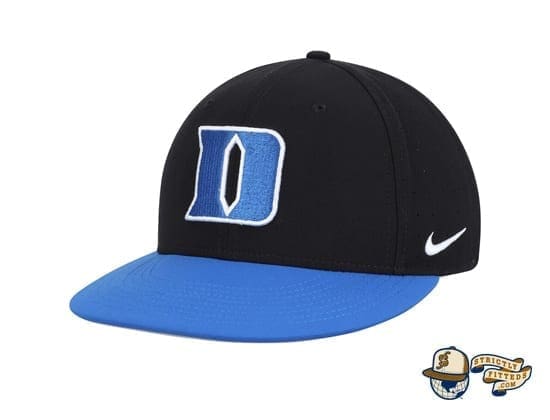 Duke Blue Devils Nike Aerobill Performance True Black Fitted Hat by Nike side