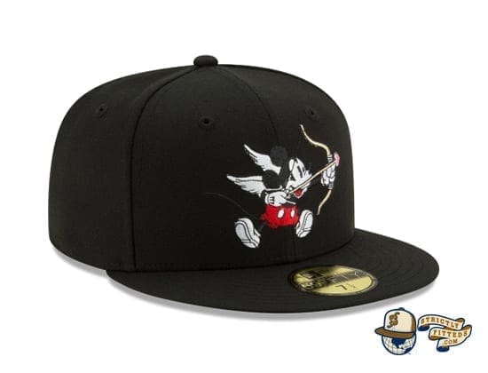 Mickey Mouse Bow And Arrow Black 59Fifty Fitted Cap by Disney x New Era patch side