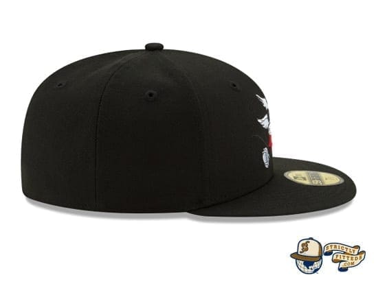 Mickey Mouse Bow And Arrow Black 59Fifty Fitted Cap by Disney x New Era patch side side