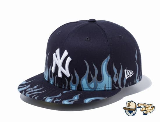New York Yankees Fire Pattern 59Fifty Fitted Cap by MLB x New Era flag side