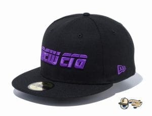 2000s New Era Logo 59Fifty Fitted Cap by New Era black flag side