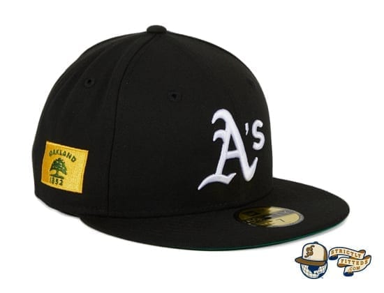 Hat Club Exclusive Oakland Athletics Oakland Flag 59Fifty Fitted Hat by MLB x New Era Patch Side