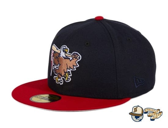 Hat Club Exclusive Sean McCarthy Bald Eagle Navy Red 59Fifty Fitted Hat by Sean McCarthy x New Era flag side