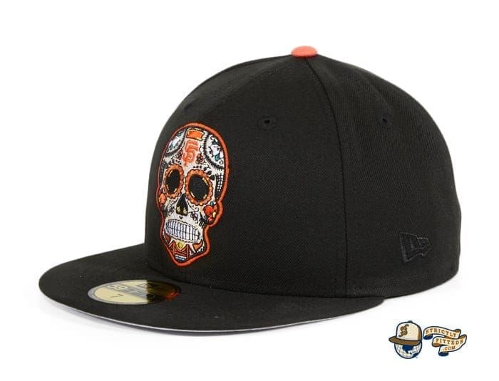 Hat Club Exclusive Sugar Skull 59Fifty Fitted Hat Collection by MLB x New Era flag side giants