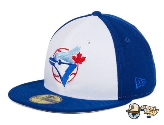 Hat Club Exclusive Toronto Blue Jays 1979 Rail White Royal 59Fifty Fitted Hat by MLB x New Era flag side