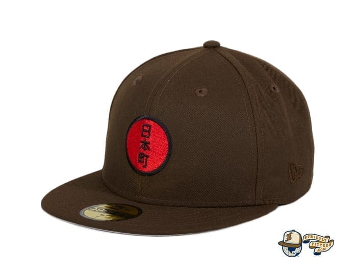Japantown Nimonhachi Brown 59Fifty Fitted Hat by Thrill SF x New Era flag
