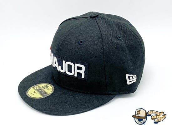 Major Classics Bar Logo Black 59Fifty Fitted Cap by Major x New Era flag side