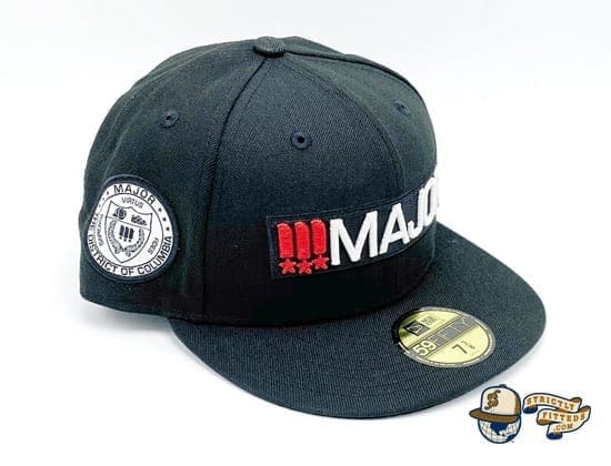 Major Classics Bar Logo Black 59Fifty Fitted Cap by Major x New Era patch side