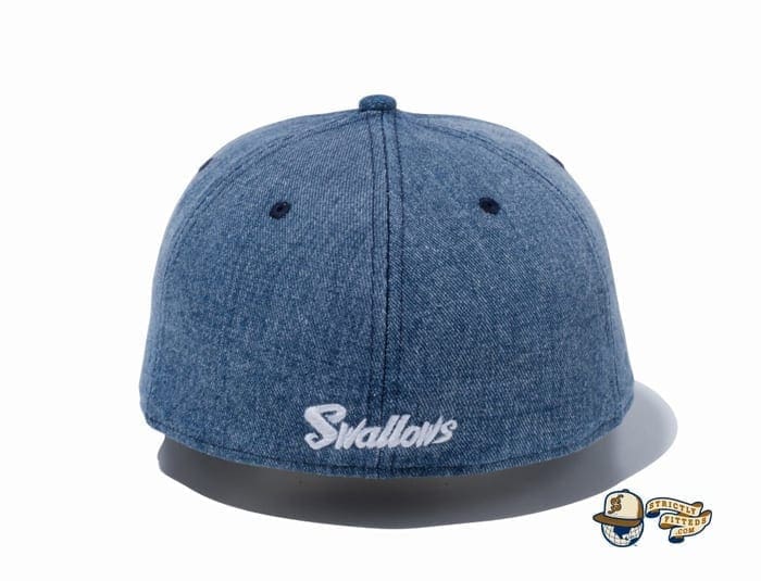 Tokyo Yakult Swallows Mini Logo Washed Denim 59Fifty Fitted Cap by NPB x New Era back