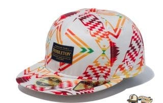 Pendleton Woven Patch All Over Print 59Fifty Fitted Cap by Pendleton x New Era flag side ivory