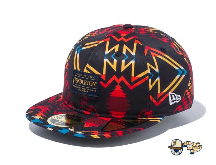 Pendleton Woven Patch All Over Print 59Fifty Fitted Cap by Pendleton x New Era flag side black