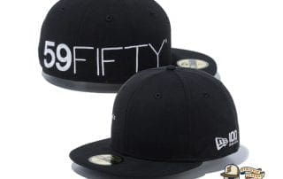 Side Big Logo 100th Anniversary 59Fifty Fitted Cap by New Era White