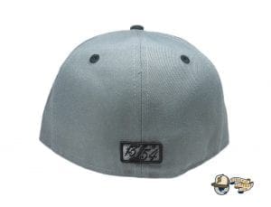 Cursive Charcoal Black 59Fifty Fitted Hat by Leaders1354 x New Era Back