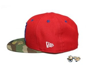 Kamehameha Red Woodland Camo Royal Blue 59Fifty Fitted Cap by Fitted Hawaii x New Era Left