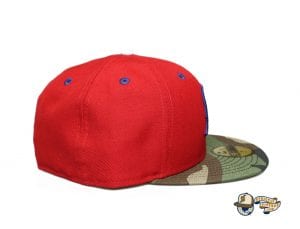 Kamehameha Red Woodland Camo Royal Blue 59Fifty Fitted Cap by Fitted Hawaii x New Era Right