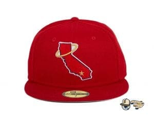 Los Angeles Angels California State Red 59Fifty Fitted Hat by MLB x New Era Front