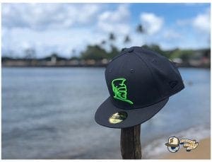 Kamehameha Dark Graphite Neon Green 59Fifty Fitted Cap by Fitted Hawaii x New Era