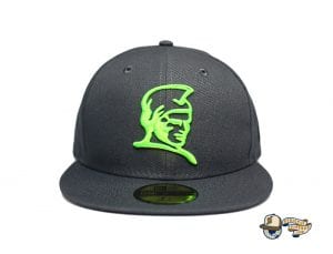Kamehameha Dark Graphite Neon Green 59Fifty Fitted Cap by Fitted Hawaii x New Era Front