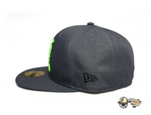 Kamehameha Dark Graphite Neon Green 59Fifty Fitted Cap by Fitted Hawaii x New Era Side