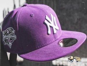 New York Yankees 2000 World Series Purple Pink Bottom 59Fifty Fitted Hat by MLB x New Era Side
