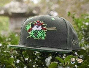 Tengu Warrior Dark Seaweed Island Green 59Fifty Fitted Cap by Dionic x New Era