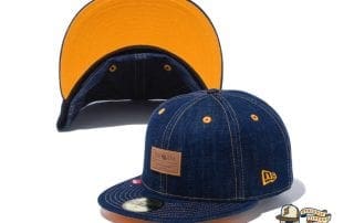Denim Leather Patch 59Fifty Fitted Cap by New Era