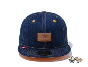 Denim Leather Patch 59Fifty Fitted Cap by New Era Front