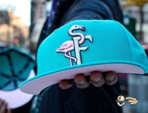 Bear Explorer Black Red 59Fifty Fitted Hat by Noble North x New EraFlamingos Teal Pink 59Fifty Fitted Hat by The Clink Room x New Era