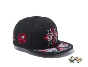 New York Yankees Pinstripes Black Radiant Red 59Fifty Fitted Cap by MLB x New Era Right