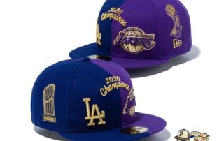2020 Champions Los Angeles Dodgers Los Angeles Lakers 59Fifty Fitted Cap by MLB x NBA x New Era