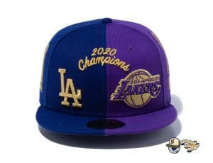 2020 Champions Los Angeles Dodgers Los Angeles Lakers 59Fifty Fitted Cap by MLB x NBA x Front