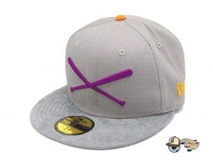 Crossed Bats Grey Ripstop 59Fifty Fitted Cap by JustFitteds x New Era Left