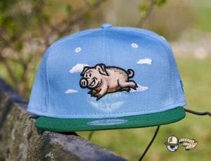 Flying Pigs Sky Blue Kelly Green 59Fifty Fitted Hat by Dionic x New Era Front