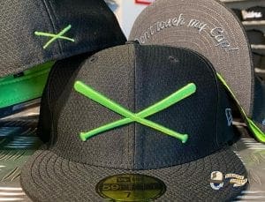 Crossed Bats Hexera Neon Green Black 59Fifty Fitted Cap by JustFitteds x New Era