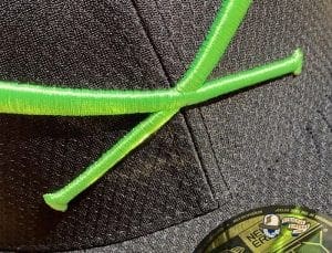 Crossed Bats Hexera Neon Green Black 59Fifty Fitted Cap by JustFitteds x New Era Front