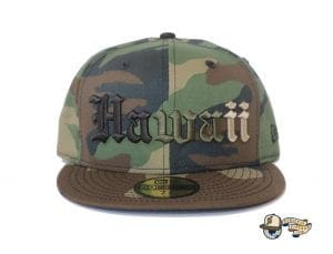 Hawaii Woodland Camo 59Fifty Fitted Cap by 808allday x New Era Front