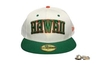 WESN White Kelly Green Orange 59Fifty Fitted Cap by Fitted Hawaii x New Era