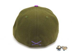 Crossed Bats Logo Olive Canvas 59Fifty Fitted Hat by JustFitteds x New Era Back