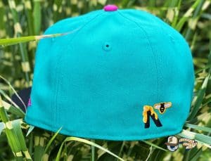 Honey Surfers Teal Black 59Fifty Fitted Hat by Noble North x New Era Back