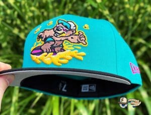 Honey Surfers Teal Black 59Fifty Fitted Hat by Noble North x New Era Front