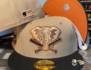 Oakland Athletics Custom Khaki 59Fifty Fitted Hat by MLB x New Era