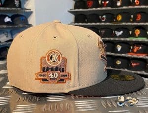 Oakland Athletics Custom Khaki 59Fifty Fitted Hat by MLB x New Era Patch