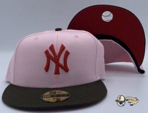 New York Yankees Pink Walnut Scarlet 59Fifty Fitted Hat by MLB x New Era