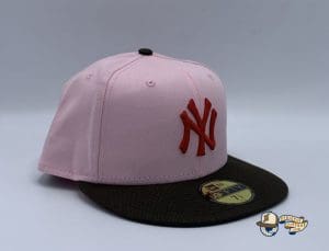 New York Yankees Pink Walnut Scarlet 59Fifty Fitted Hat by MLB x New Era Right
