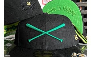 St. Patrick's Day Special Crossed Bats Logo 59Fifty Fitted Hat by JustFitteds x New Era