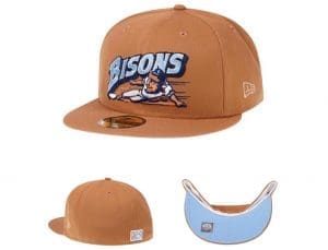 Buffalo Bisons Wheat And Dark Green 59Fifty Fitted Hat by MiLB x New Era Wheat