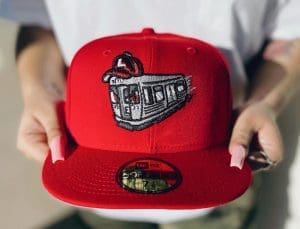 L-Train 59Fifty Fitted Hat by Fitted Fanatic x Burdeens x New Era Red